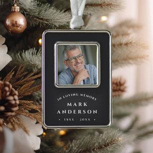 Simple Classic Memorial Photo Christmas Ornament