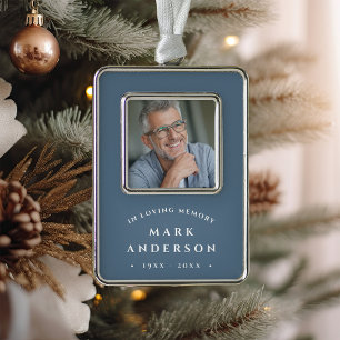 Simple Classic Memorial Photo Christmas Ornament