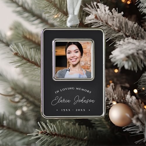 Simple Classic Memorial Photo Christmas Ornament