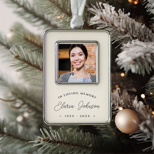 Simple Classic Memorial Photo Christmas Ornament