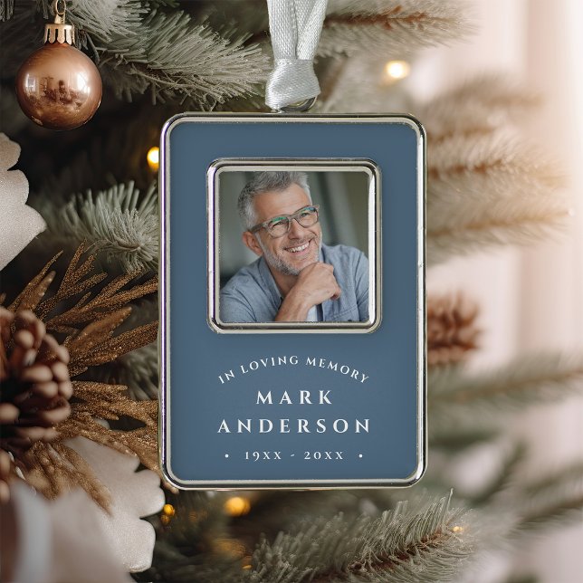 Simple Classic Memorial Photo Christmas Ornament (Creator Uploaded)
