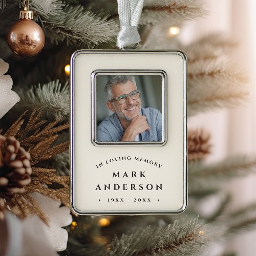 Simple Classic Memorial Photo Christmas Ornament