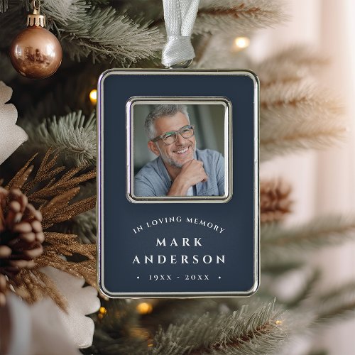 Simple Classic Memorial Photo Christmas Ornament