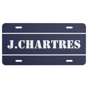 Simple Classic Midnight Blue License Plate