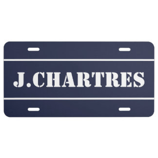 Simple Classic Midnight Blue License Plate