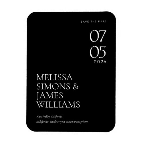 Simple Classic Minimalist Wedding Save The Date Magnet