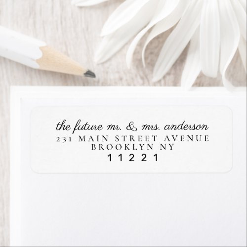 Simple Classic Modern Future Mr and Mrs Wedding Label