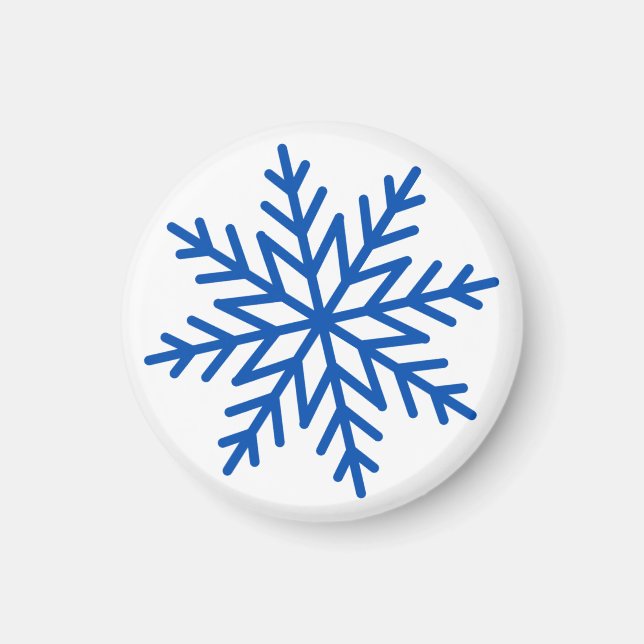 Simple Classic Modern Large Blue Snowflake  Magnet (Front)