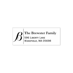 Simple Classic Monogram Address Self-inking Stamp