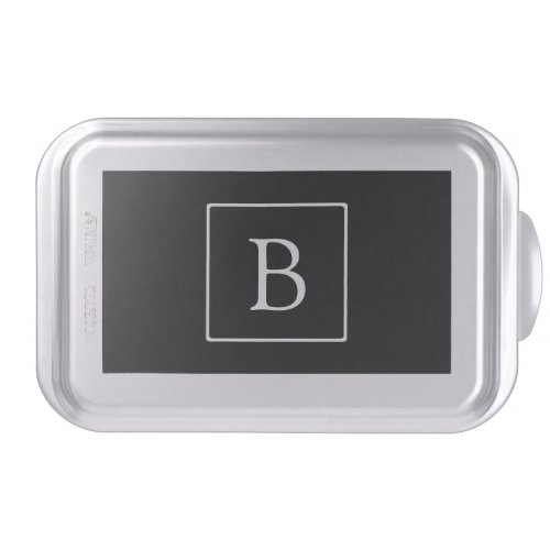 Simple Classic Monogram  Black w White Text Cake Pan