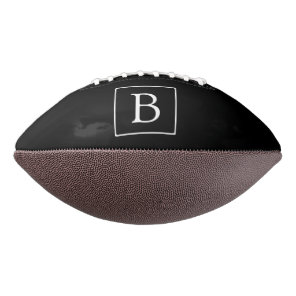 Simple Classic Monogram | Black w/ White Text Football