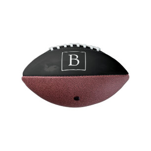 Simple Classic Monogram   Black w/ White Text Football