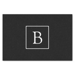 Simple Classic Monogram | Black w/ White Text Tissue Paper