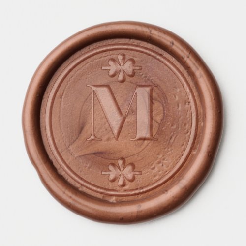 Simple Classic Monogram Chic Script Copper Wedding Wax Seal Sticker