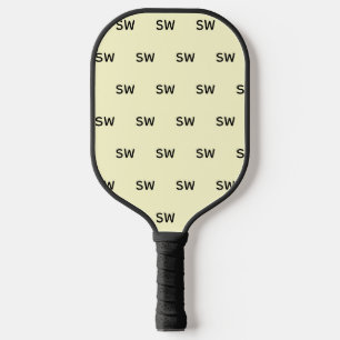 Simple Classic Monogram Design Carbon Fiber Pickleball Paddle