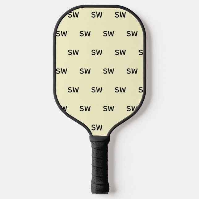 Simple Classic Monogram Design Carbon Fiber Pickleball Paddle (Front)