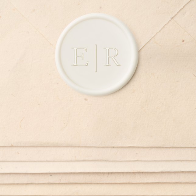 Simple Classic Monogram Formal Elegant Wedding Wax Seal Sticker (Front)