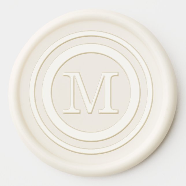 Simple Classic Monogram Inital Letter  Wax Seal Sticker (Front)