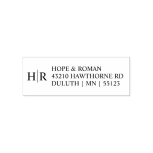 Simple Classic Monogram Return Address Self-inking Stamp