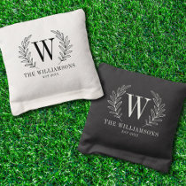 Simple Classic Monogram Wedding Cornhole Bags