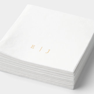 Simple Classic Monogram Wedding Foil Napkins