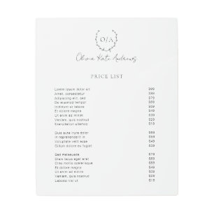 Simple Classic Monogram Wreath Elegant Metal Print
