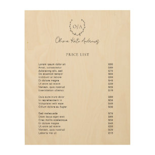 Simple Classic Monogram Wreath Elegant Wood Wall Art