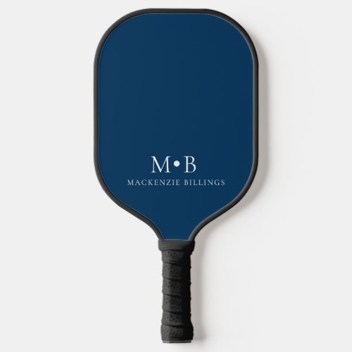 Simple Classic Monogrammed Name Custom Color Pickleball Paddle