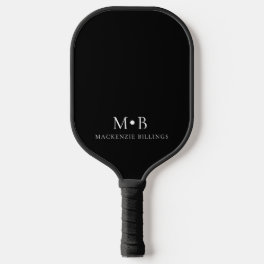 Simple Classic Monogrammed Name Custom Color Pickleball Paddle