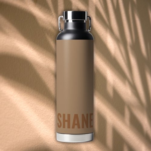 Simple classic monogrammed name TAN  Water Bottle