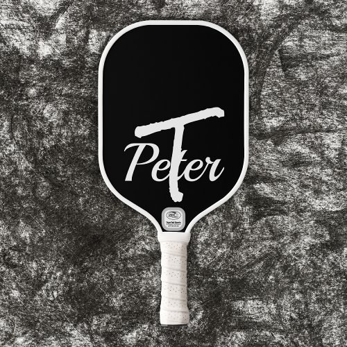 Simple classic monogrammed name with initial  pickleball paddle