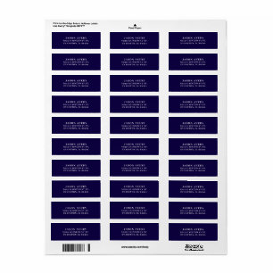Simple Classic NavyBlue Return Address Text Based  Label