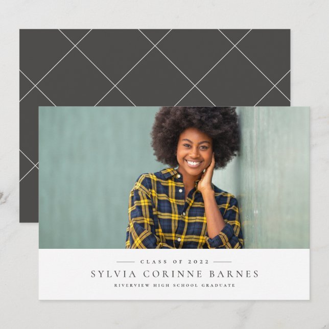 Simple classic one photo graduation announement (Front/Back)