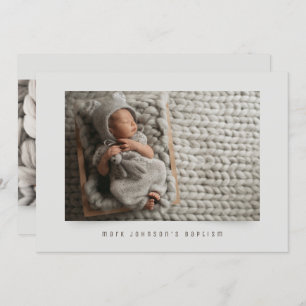 Simple Classic Photo Baptism Party Invitation