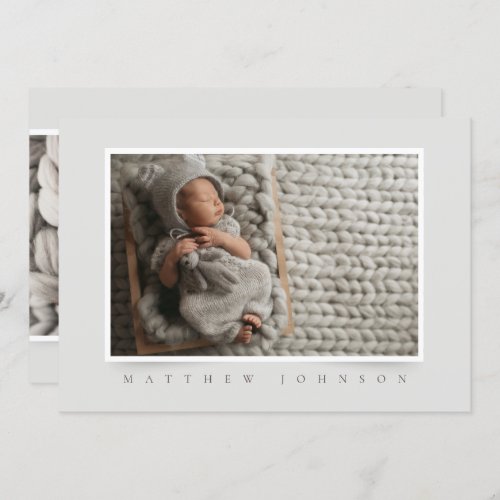 Simple Classic Photo  Boy Baptism Invitation