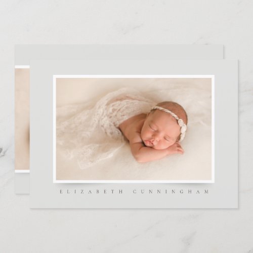 Simple Classic Photo  Girl Baptism Invitation