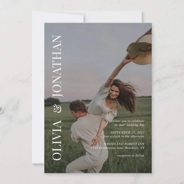 Simple Classic Photo Wedding Invitation (Front)