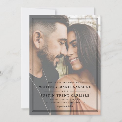 Simple Classic Portrait Photo Wedding Invitation