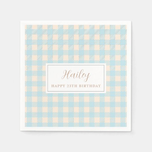 Simple Classic Preppy Pastel Blue Paper Napkin 