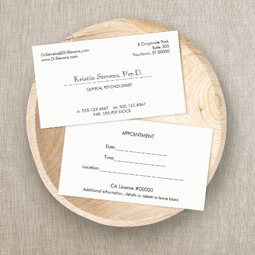 Customizable Simple Classic Professional Appointment Card Business Card Template