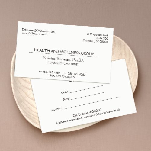 Simple Classic Professional Appointment Card