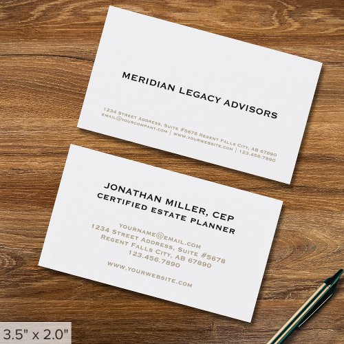 Simple Classic Professional Business Card