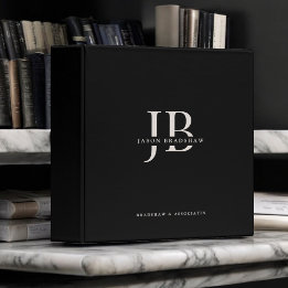 Simple Classic Professional Monogram and Name 3 Ring Binder