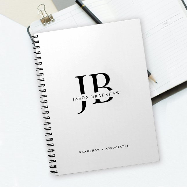 Simple Classic Professional Monogram and Name Notebook (Creator Uploaded)