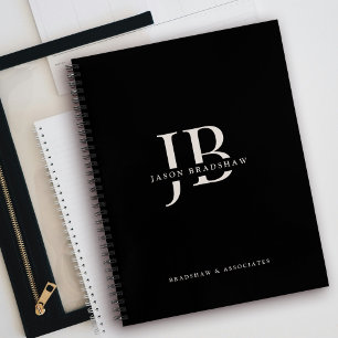 Simple Classic Professional Monogram and Name Notebook