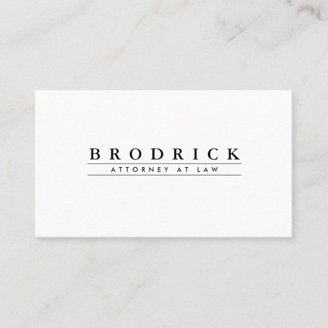 Simple Classic Professional White Business Card (Front)