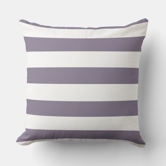 Simple Classic Purple Horizontal Stripes Pillow (Front)