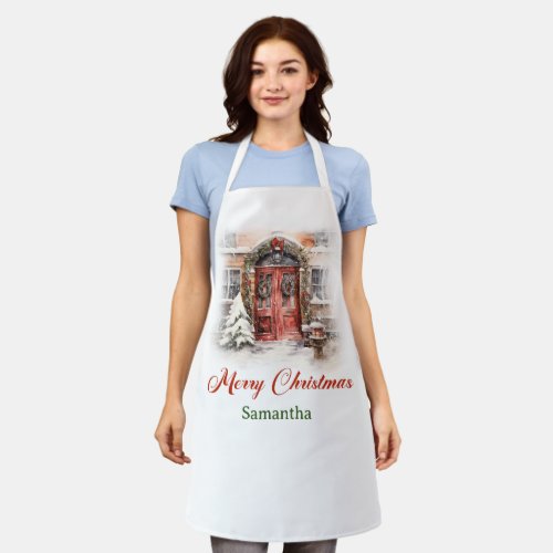 Simple classic red and green color with red door apron