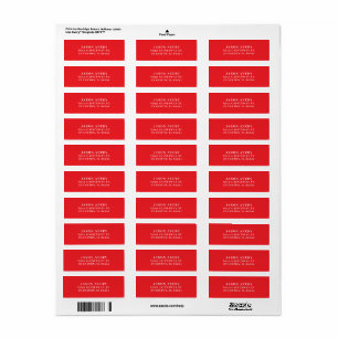 Simple Classic Red Return Address Text Based Label