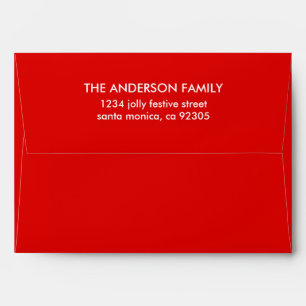 Simple Classic Red White Flap Return Address Envelope